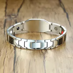 Pulseira magnética masculina, fibra de carbono, saúde e energia, 12mm - loja online