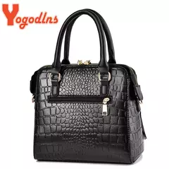 Bolsa padrão crocodilo, couro PU, bolsa de ombro - Smartshopstores Boutique