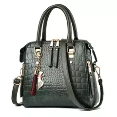 Imagem do Bolsa padrão crocodilo, couro PU, bolsa de ombro