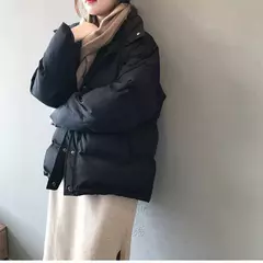 Jaqueta Feminina com gola alta, casaco curto, cor solida, moda inverno - Smartshopstores Boutique
