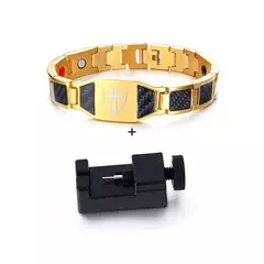 Pulseira magnética masculina, fibra de carbono, saúde e energia, 12mm - Smartshopstores Boutique