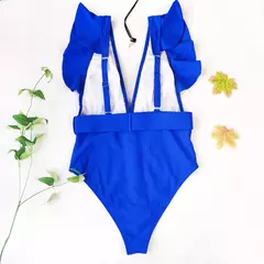 Maiô sexy com cinto cor solida - loja online
