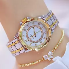 Relógio de pulso feminino diamante strass, elegante na internet