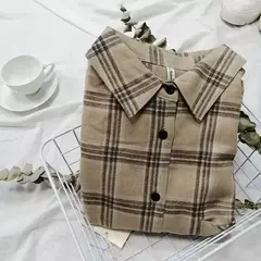 Camisa Xadrez Oversized Feminina, Moda Coreana na internet