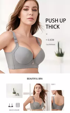 Imagem do Fallsweet sutiã plus size lingerie sexy copo grosso sutiãs para mulheres sóli