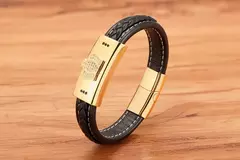 Acessório de luxo aço inoxidável masculino couro na internet