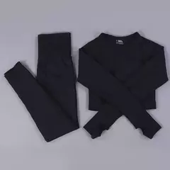 Conjunto sem costura feminino para ioga, roupa esportiva com manga longa - comprar online