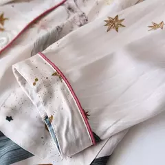 Primavera/verão novo 100% viscose pijama de calça e blusa manga comprida - Smartshopstores Boutique
