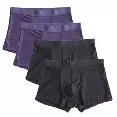 Imagem do Cueca Boxer masculina de fibra de bambu, shorts grandes Plus Size, XXXXL, 5Xl, 6XL, 7XL, 8XL, 4cs