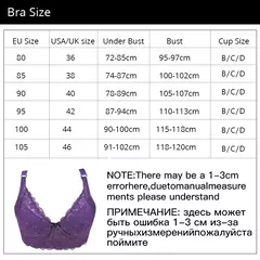 Sutiã de Renda Ajustável, Plus Size, B, C, D, Tamanho Grande - loja online