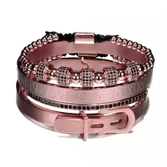Luxo Roman Royal Classic pulseira de aço inoxidável, pulseiras titânio, masculino - loja online
