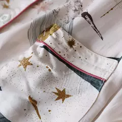 Primavera/verão novo 100% viscose pijama de calça e blusa manga comprida