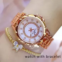 Relógio de pulso feminino diamante strass, elegante