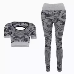 Camuflagem conjunto de esporte feminino 2 peças duas peças - Smartshopstores Boutique
