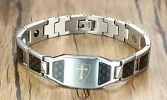 Pulseira magnética masculina, fibra de carbono, saúde e energia, 12mm - comprar online