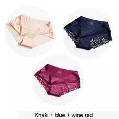Imagem do Conjuntos de Calcinhas para Mulheres, Roupa Interior Sem Costura 3PÇS TAMANHOS L-XXXL