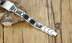Pulseira magnética masculina, fibra de carbono, saúde e energia, 12mm - loja online
