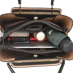 Imagem do Bolsas de luxo de couro macio bolsas femininas designer 3 camadas ombro crossbody