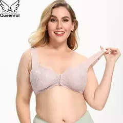 Sutiãs de renda, sem costura, fechamento frontal, Plus Size na internet