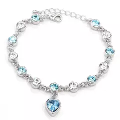 Moda Pulseiras femininas, safira azul, alta qualidade