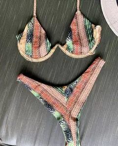 Conjunto sexy de biquíni estampado em pôa - Smartshopstores Boutique