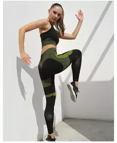 Leggings de cintura alta, sutiã espotivo na internet