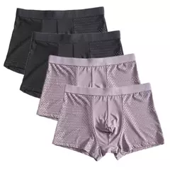 Cueca Boxer masculina de fibra de bambu, shorts grandes Plus Size, XXXXL, 5Xl, 6XL, 7XL, 8XL, 4cs - loja online