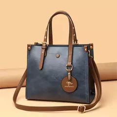 Bolsa de couro vintage para mulheres 3 camadas, bolsa casual para senhoras, bols - Smartshopstores Boutique