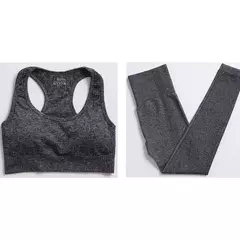 Imagem do Conjunto sem costura feminino para ioga, roupa esportiva com manga longa
