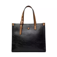 Imagem do Bolsa de couro vintage para mulheres 3 camadas, bolsa casual para senhoras, bols