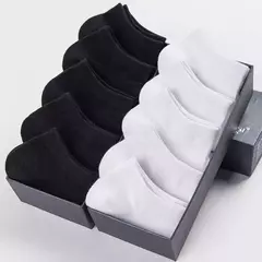 5 pares/lote baixo corte meias masculinas cor sólido preto branco cinza traçã - Smartshopstores Boutique