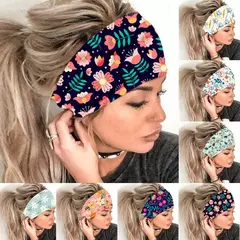 Bandana de ioga com estampa floral para mulheres, bandana vintage para meninas,
