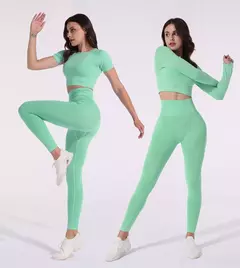 2/3/5 pçs sem costura feminino conjunto de yoga treino roupas esportivas