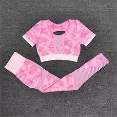 Camuflagem conjunto de esporte feminino 2 peças duas peças - Smartshopstores Boutique