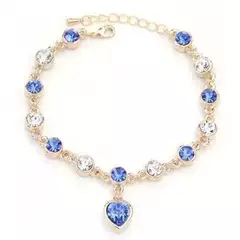 Imagem do Moda Pulseiras femininas, safira azul, alta qualidade