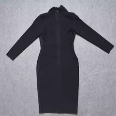 Vestido manga longa profundo decote em v sexy - comprar online