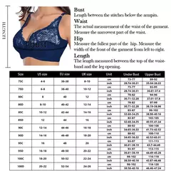 Sutiã fino de renda, tamanho grande, plus size