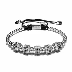 Luxo Roman Royal Classic pulseira de aço inoxidável, pulseiras titânio, masculino