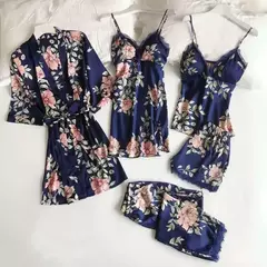 Renda Patchwork Pijamas Camisola, Kimono Roupão Vestido, Cetim Lady Nighty e Ro na internet