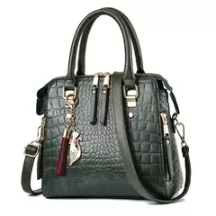 Imagem do Bolsa padrão crocodilo, couro PU, bolsa de ombro