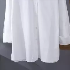 Camisa feminina de botões de manga comprida, blusas 100% algodão - comprar online