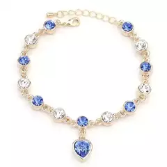 Imagem do Moda Pulseiras femininas, safira azul, alta qualidade