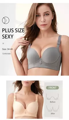 Fallsweet sutiã plus size lingerie sexy copo grosso sutiãs para mulheres sóli - Smartshopstores Boutique