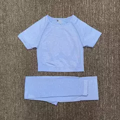 Conjunto sem costura feminino para ioga, roupa esportiva com manga longa - Smartshopstores Boutique