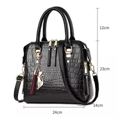 Bolsa padrão crocodilo, couro PU, bolsa de ombro na internet