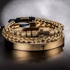 Conjunto de pulseiras cruzadas em aço inoxidável - Smartshopstores Boutique