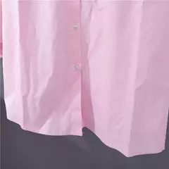 Camisa feminina de botões de manga comprida, blusas 100% algodão