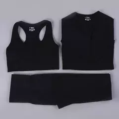 Conjunto sem costura feminino para ioga, roupa esportiva com manga longa - comprar online