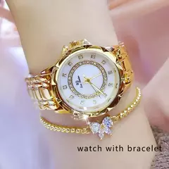 Relógio de pulso feminino diamante strass, elegante - loja online