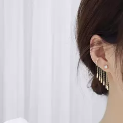 JUWANG-Luxo Banhado 14K Folhas de Ouro Real Brinco, Delicado Micro Incrustado Zi - loja online